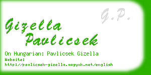 gizella pavlicsek business card